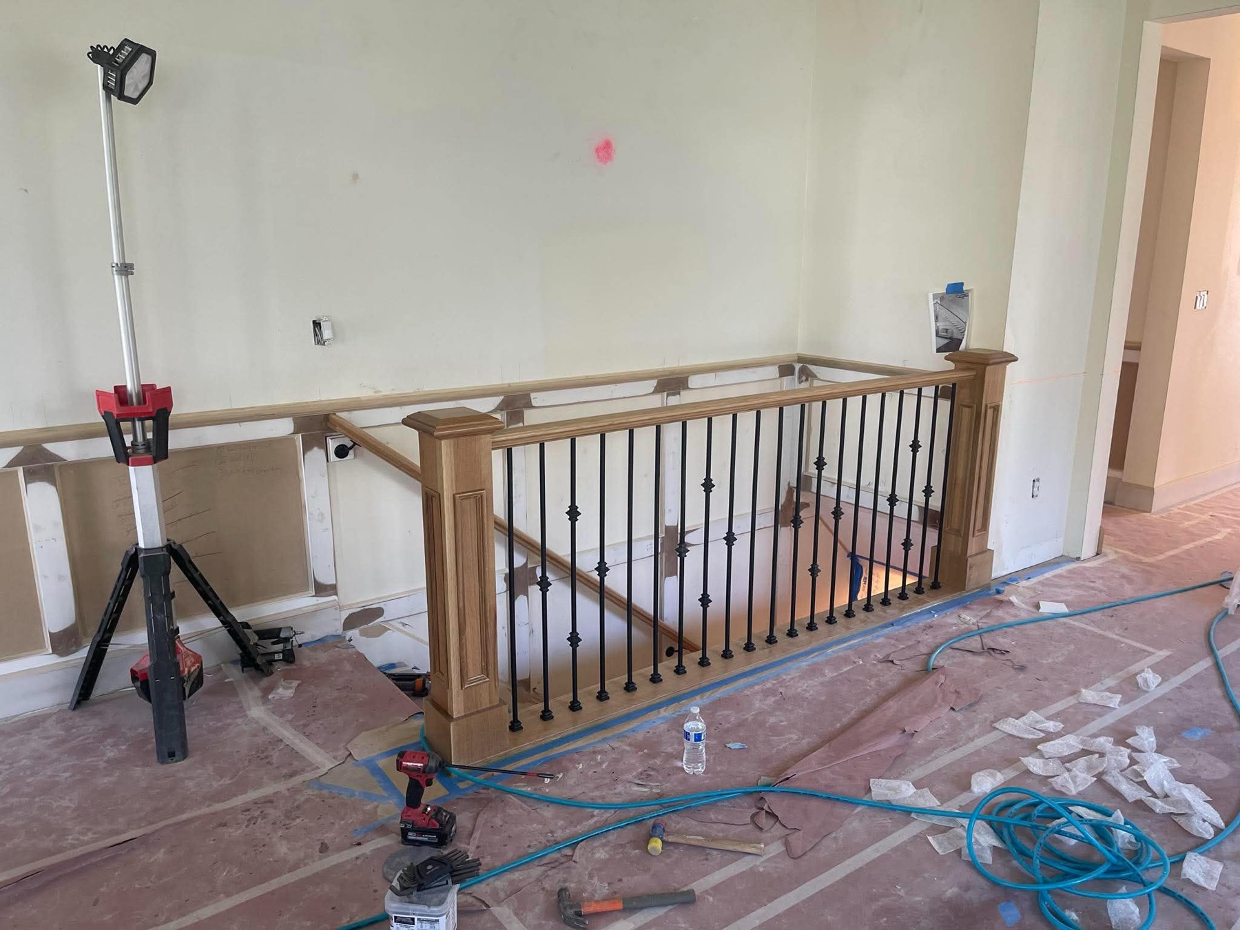 Finish carpentry stair railing